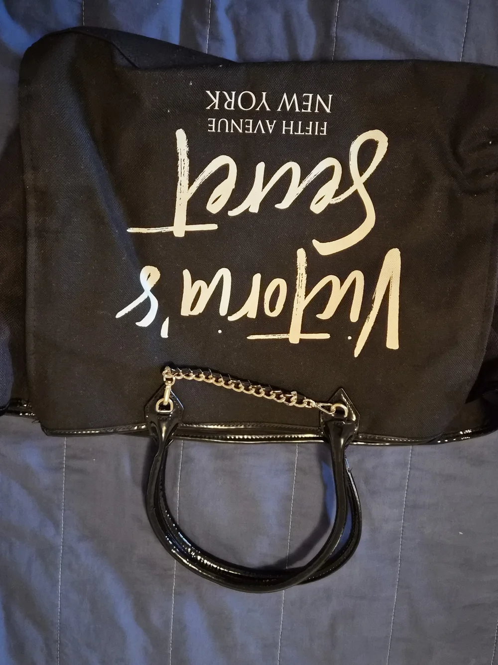 Victoria's Secret Black Canvas Tote Bag